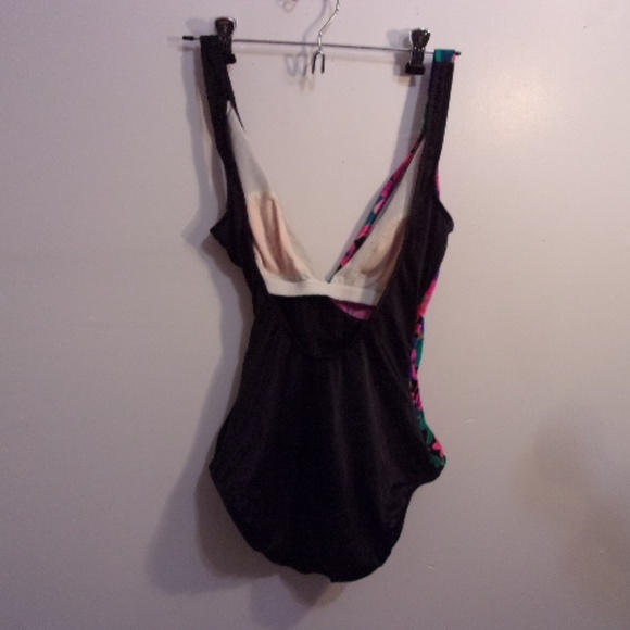 Jantzen Black,Purple, and Pink, Swim Suit - Picture 4 of 5